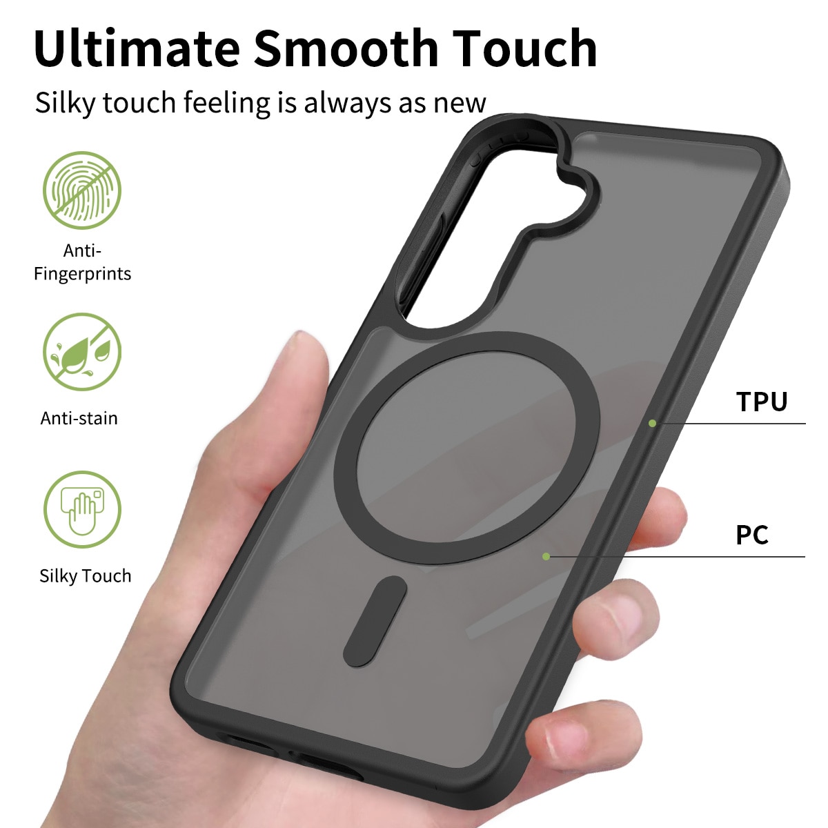 Husă pentru telefon, Omelivon, Samsung Galaxy S25, Antisoc, Negru, TPU+PC