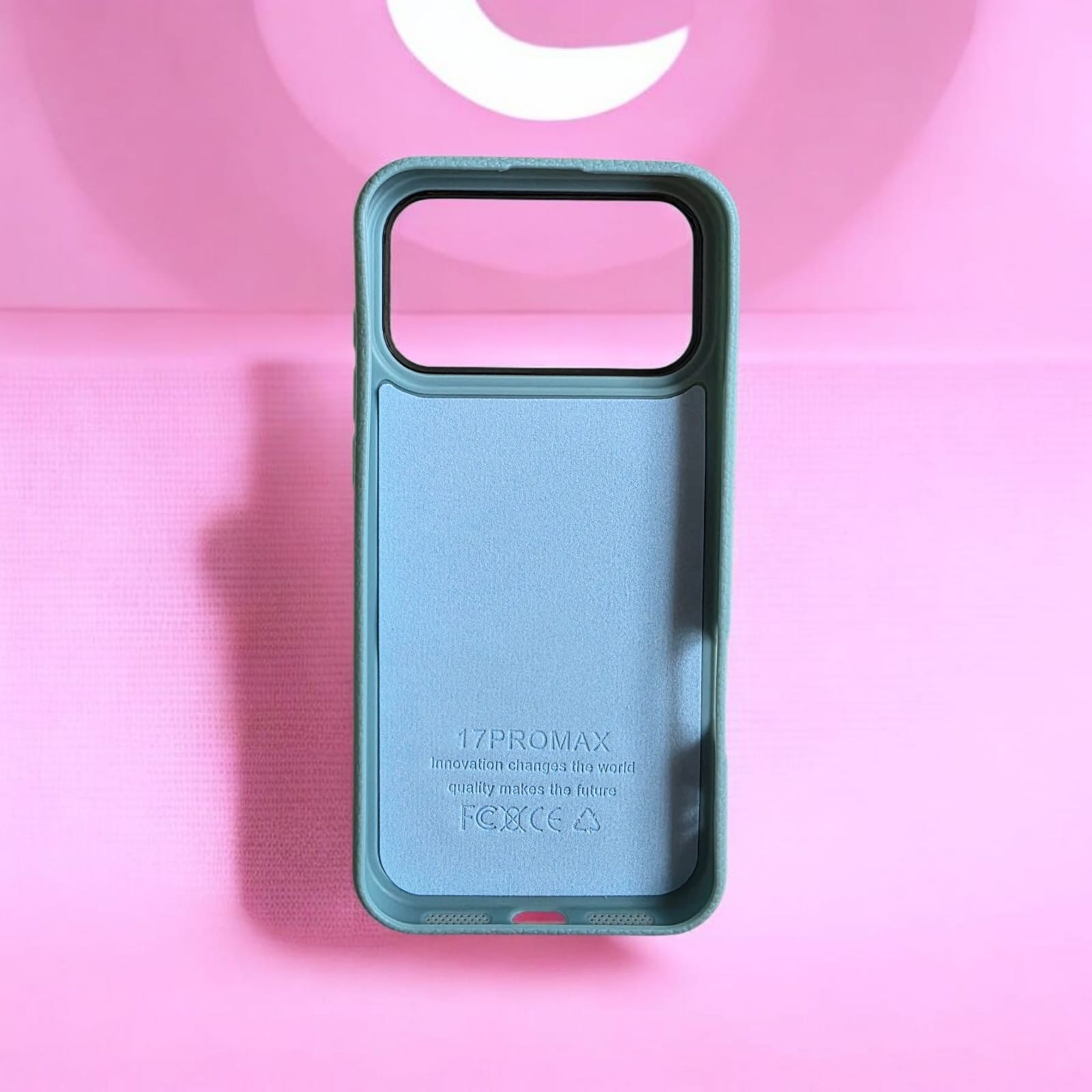 Husă magnetică Case pentru iPhone 17 Pro Max, TPU cu textură imitație piele, albastru deschis, margini ridicate