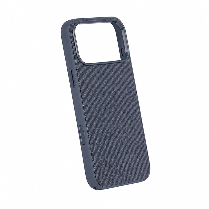 Husa cu Aspect Textil Texturata pentru iPhone 17 PRO MAX, HEYBINGO®, Magnetica Premium, Protectie Antisoc, Albastru