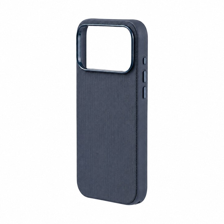 Husa cu Aspect Textil Texturata pentru iPhone 17 PRO MAX, HEYBINGO®, Magnetica Premium, Protectie Antisoc, Albastru
