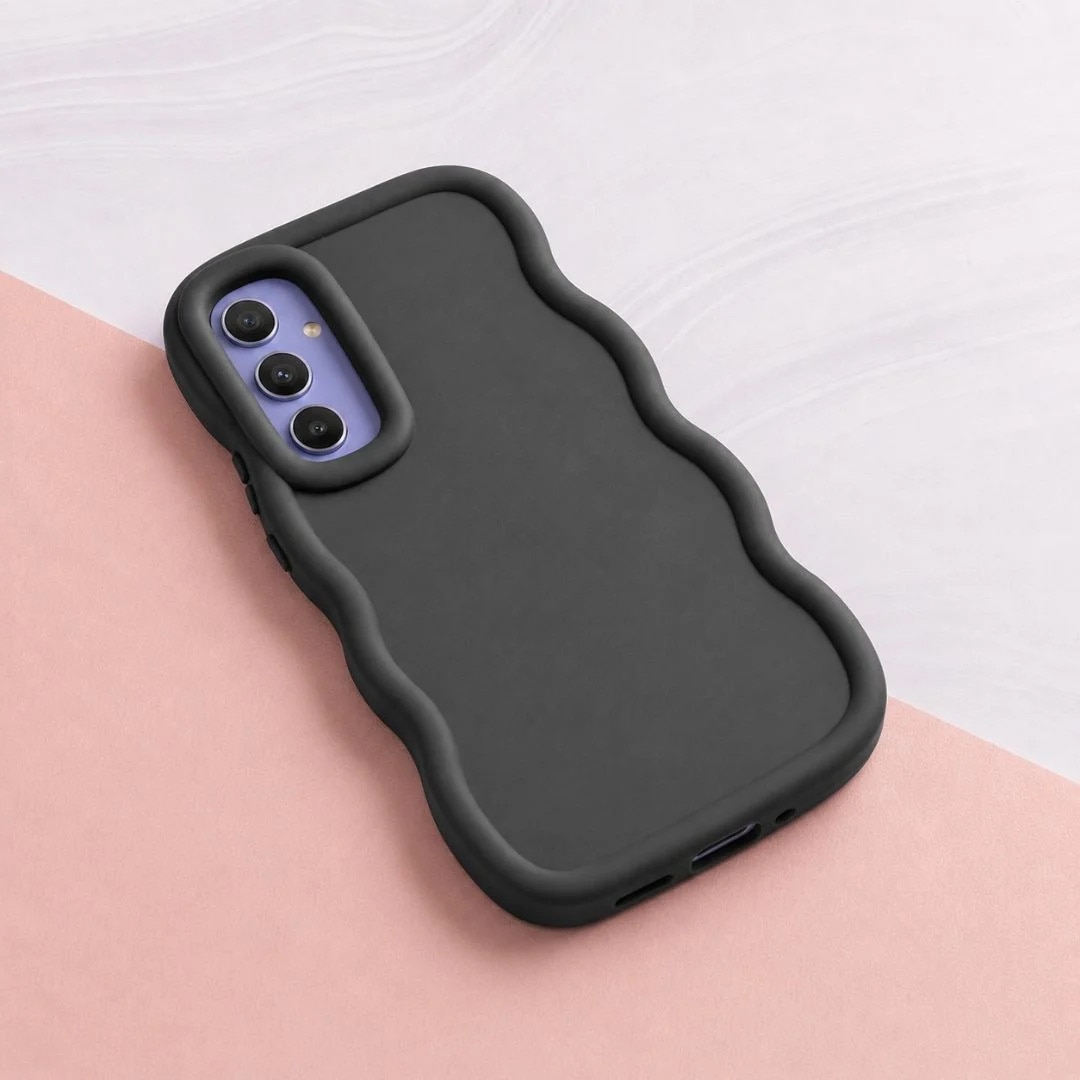 Husa pentru Samsung Galaxy A54 5G, protectie Anti-Soc si design ondulat Candy - Negru