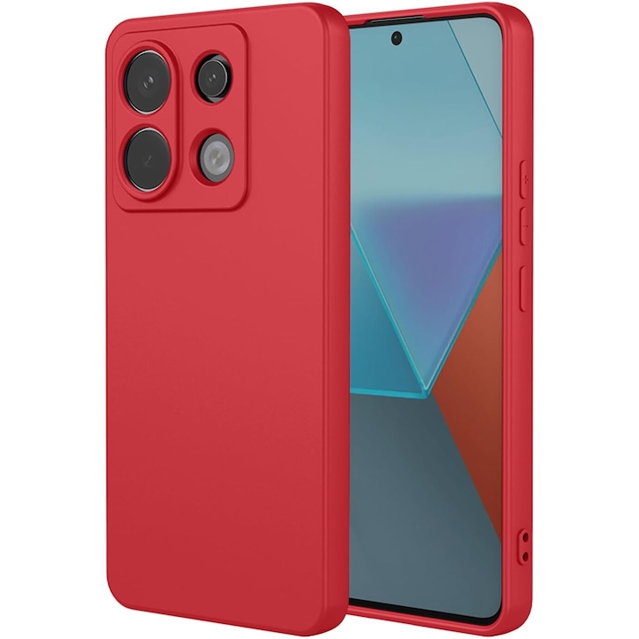 Carcasa pentru telefon, Anccer, pentru Xiaomi Redmi Note 13 Pro 4G, silicon, rosu