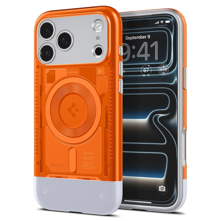 Husa, Spigen Classic C1 Mag pentru iPhone 17 Pro, Portocaliu