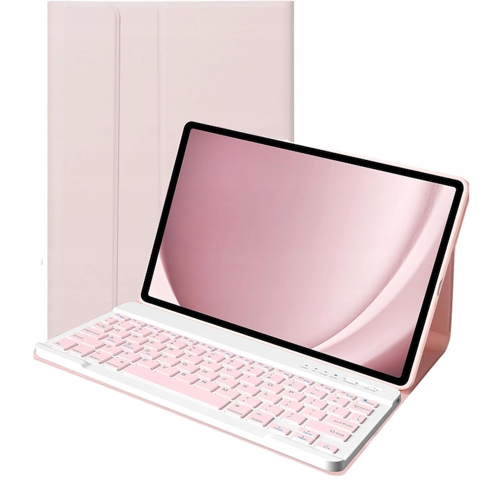 Husa cu tastatura pentru Lenovo Tab P11 2nd Gen, roz, 11.5 inch