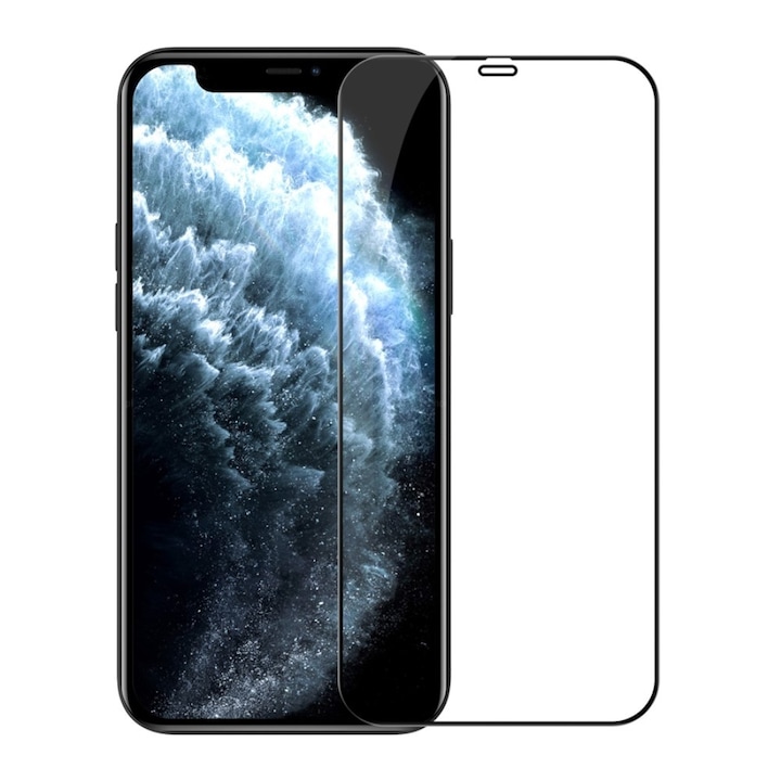 Folie Sticla securizata selexmo compatibila cu Apple iPhone 12 Pro Max Full Glue Negru