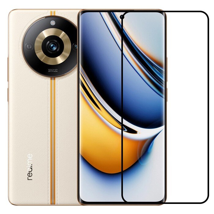 Folie Sticla Securizata, selexmo, Compatibila cu Realme 11 Pro, Full Glue, Margini Negre, Transparent