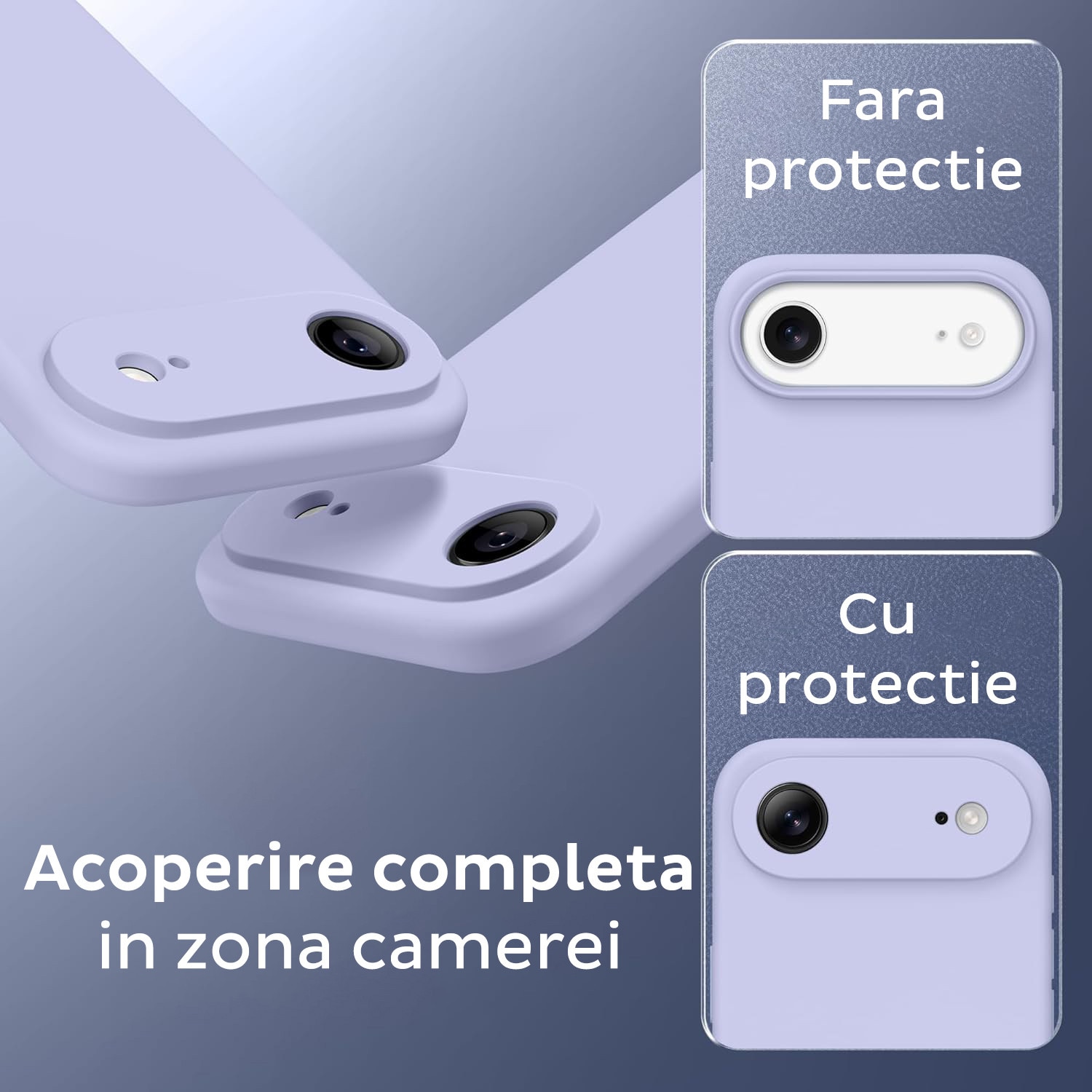 Husa pentru Apple iPhone 17 Air Daden® Silicon SoftFlex, MagSafe, Ultra Slim, Protectie sporita, Interior de microfibra, Mov deschis