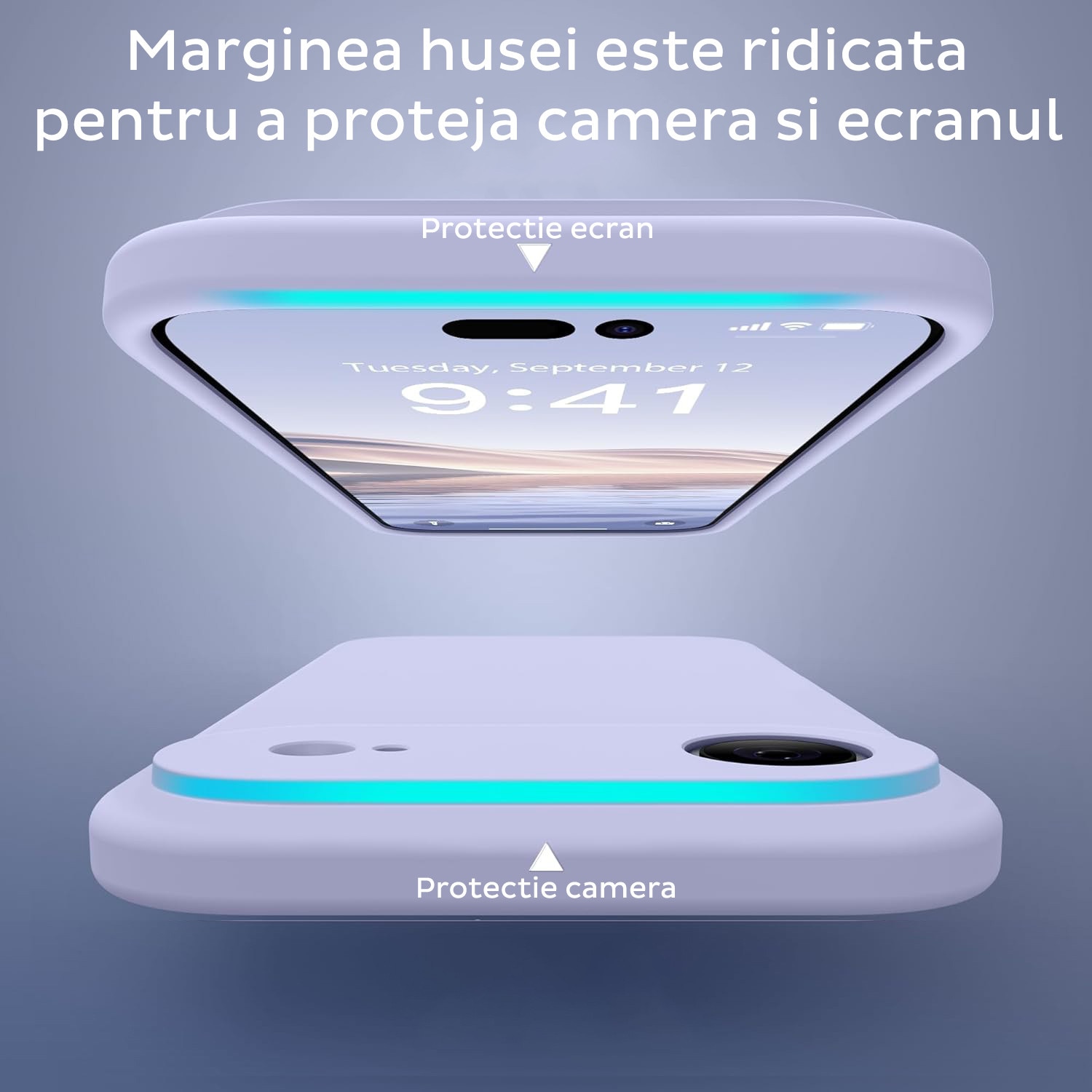 Husa pentru Apple iPhone 17 Air Daden® Silicon SoftFlex, MagSafe, Ultra Slim, Protectie sporita, Interior de microfibra, Mov deschis