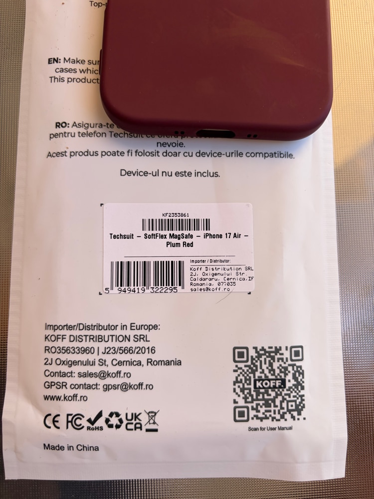 Husa pentru Apple iPhone 17 Air Daden® Silicon SoftFlex, MagSafe, Ultra Slim, Protectie sporita, Interior de microfibra, Mov deschis