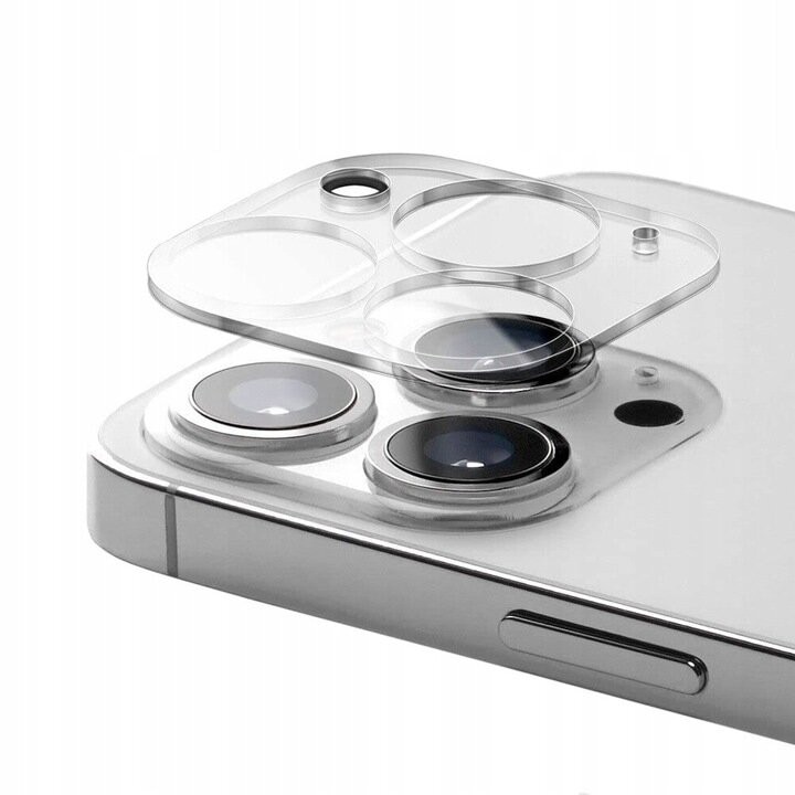Folie protectie camera XGSM pentru iPhone 16 Pro / 16 Pro Max, transparenta, 9H, set instalare