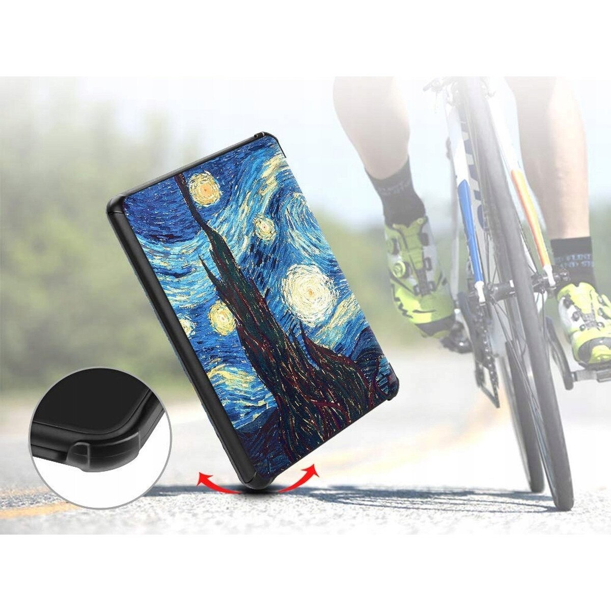 Husa Slim, Supero, PocketBook, potrivita pentru InkPad 4 7.8 / Color 2 / Color 3, protectie la socuri, montare/demontare usoara, acces porturi, material de inalta calitate, albastru