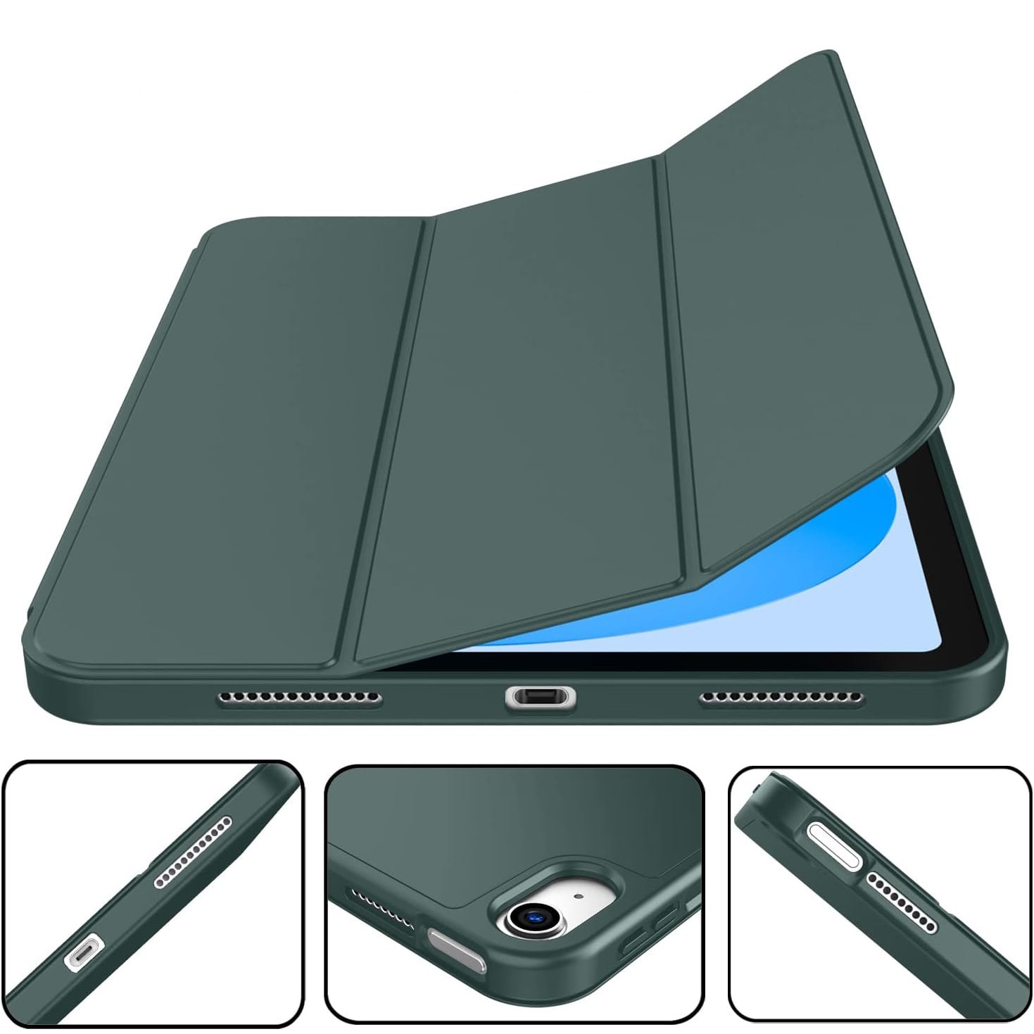Husa pentru tableta, Supero, compatibil Apple, pentru iPad Air 11" M3/M2 si 10.9" 5/4 Gen (2025/2024/2022/2020), cu spate dur rezistent la zgarieturi, cu suport integrat pentru stylus si clapeta auto-wake/auto-sleep, rabatabila tip stand, decupaje