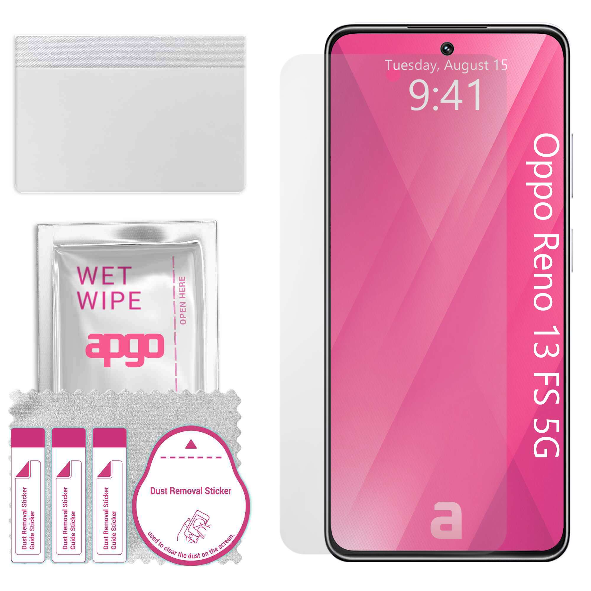 Folie de protectie apgo pentru Oppo Reno 13 FS 5G – afisare completa, lucioasa, hidrogel, full glue, 5D