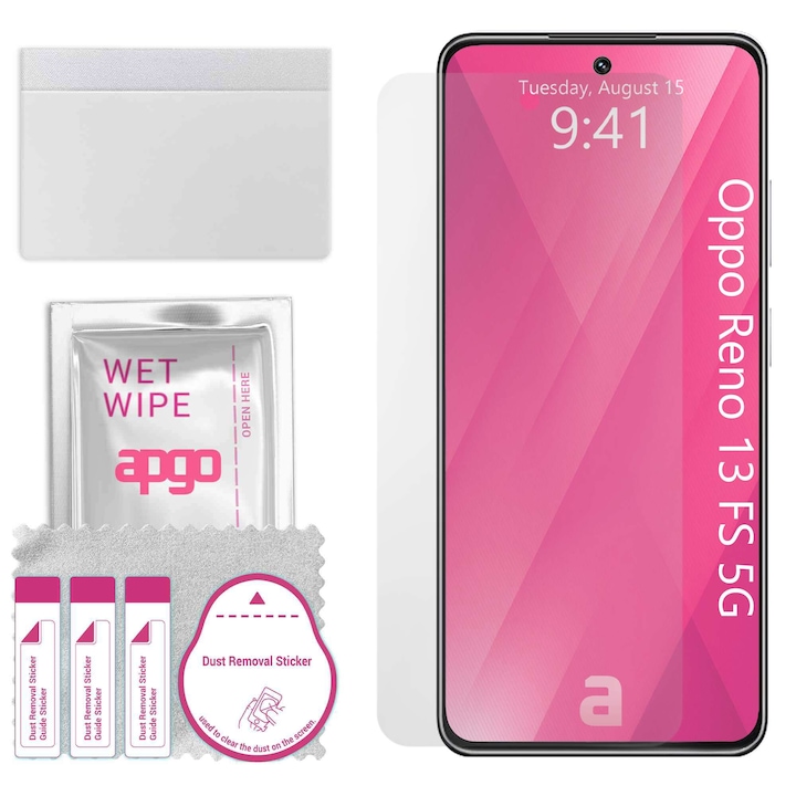 Folie de protectie apgo pentru Oppo Reno 13 FS 5G – afisare completa, lucioasa, hidrogel, full glue, 5D
