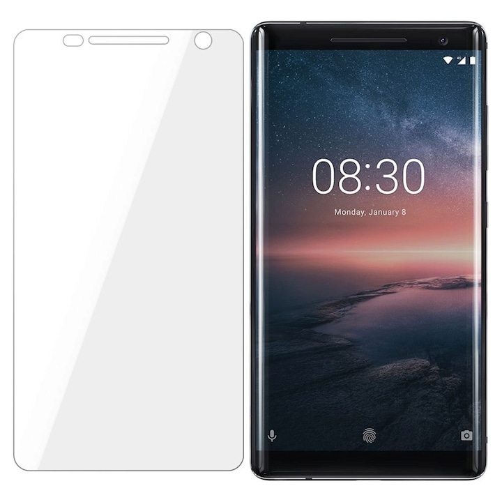 Folie Policarbonat 3MK Arc Full Cover pentru Nokia 8 Sirocco, Transparent