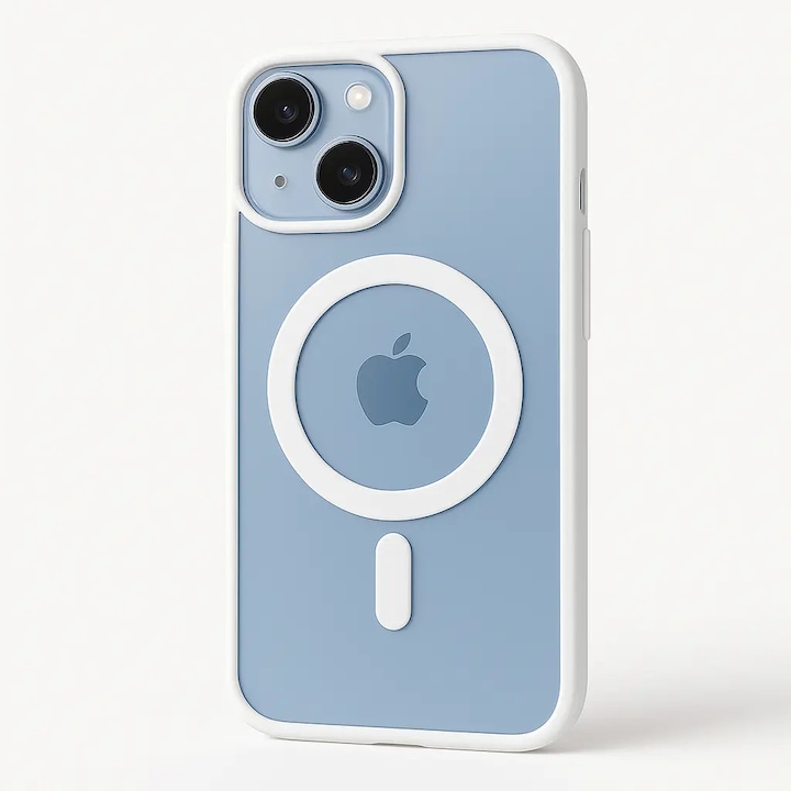 Husa transparenta pentru iPhone 13 / 14, compatibila MagSafe, model Fashion Case, design slim, protectie completa