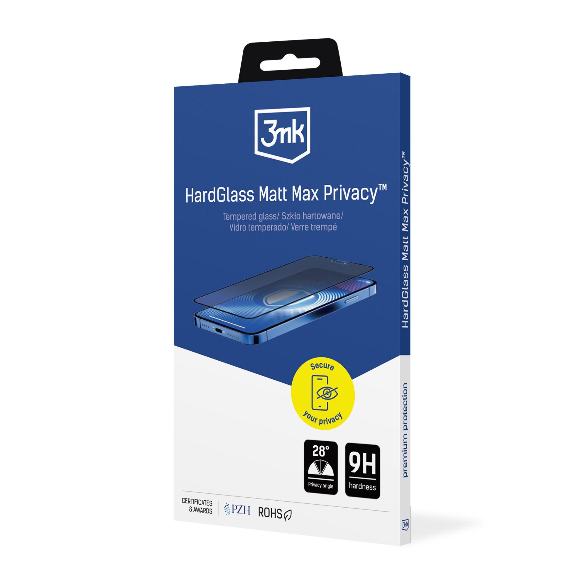 Folie protectie telefon, HardGlass Matt Max Privacy, protectie maxima, finisaj mat, pentru Apple iPhone 14 Pro Max