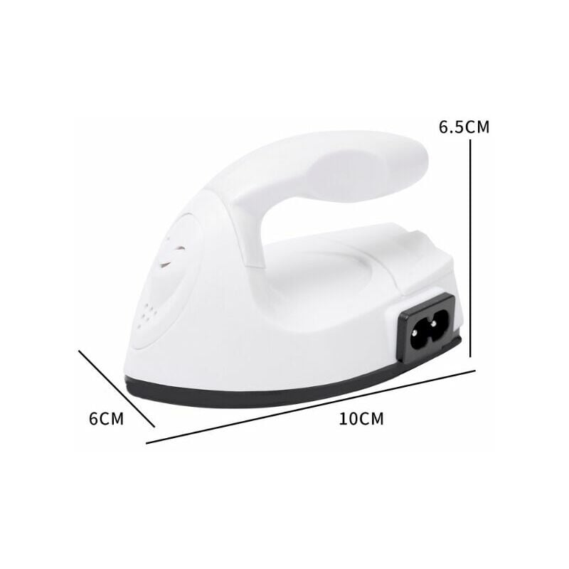 Mini presa termica portabila 0806BM-BST3203588, fier de calcat electric mic cu talpa ceramica, incalzire rapida 180°C, include pad siliconic, roz/alb, 100 x 60 x 65 mm
