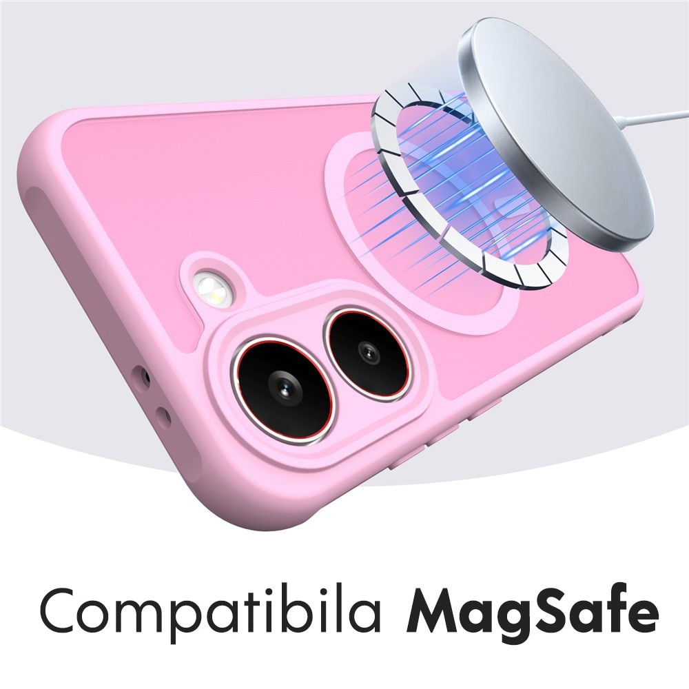 Husa compatibila Xiaomi Poco X8 Pro Daden® HaloFrost II, MagSafe, Antisoc, Incarcare wireless, Calitate Premium, Roz
