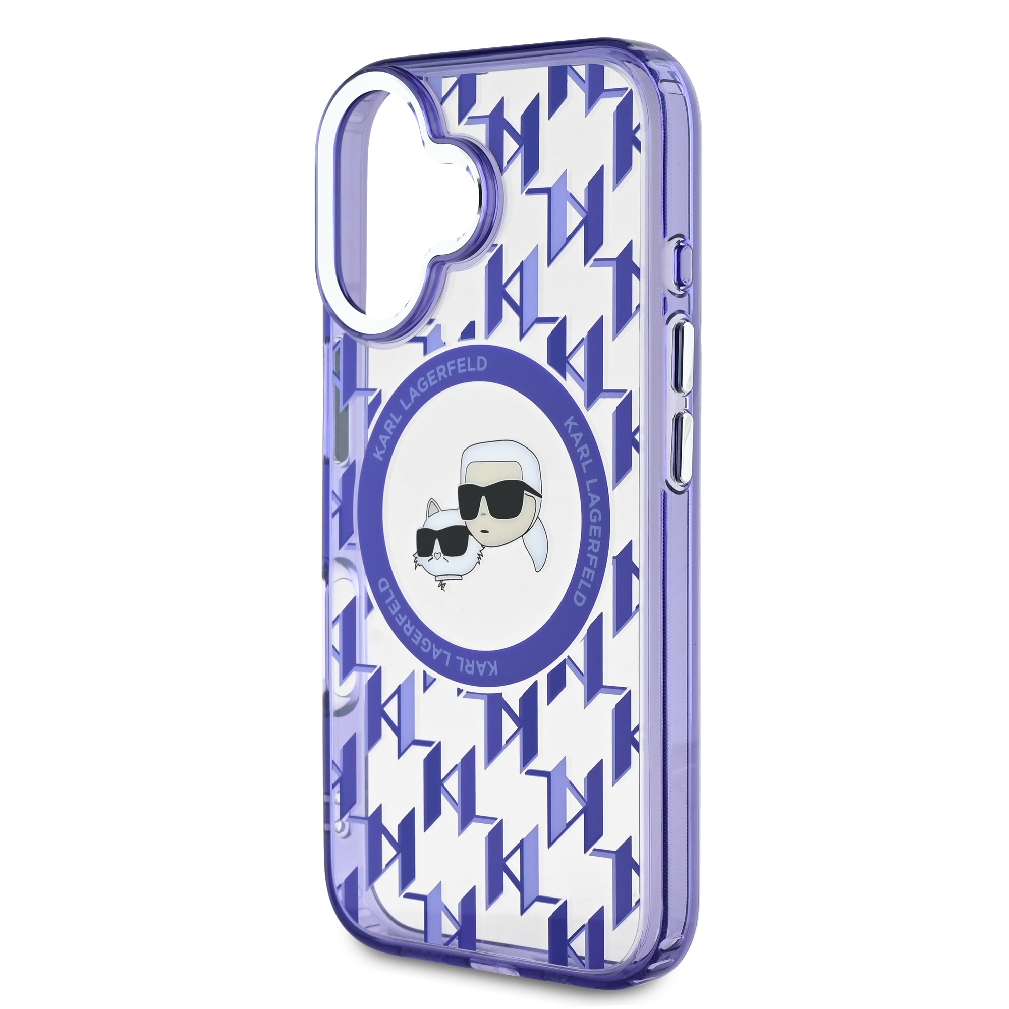 Husa de protectie Karl Lagerfeld IML Monogram K&CH Heads MagSafe pentru iPhone 16, Mov