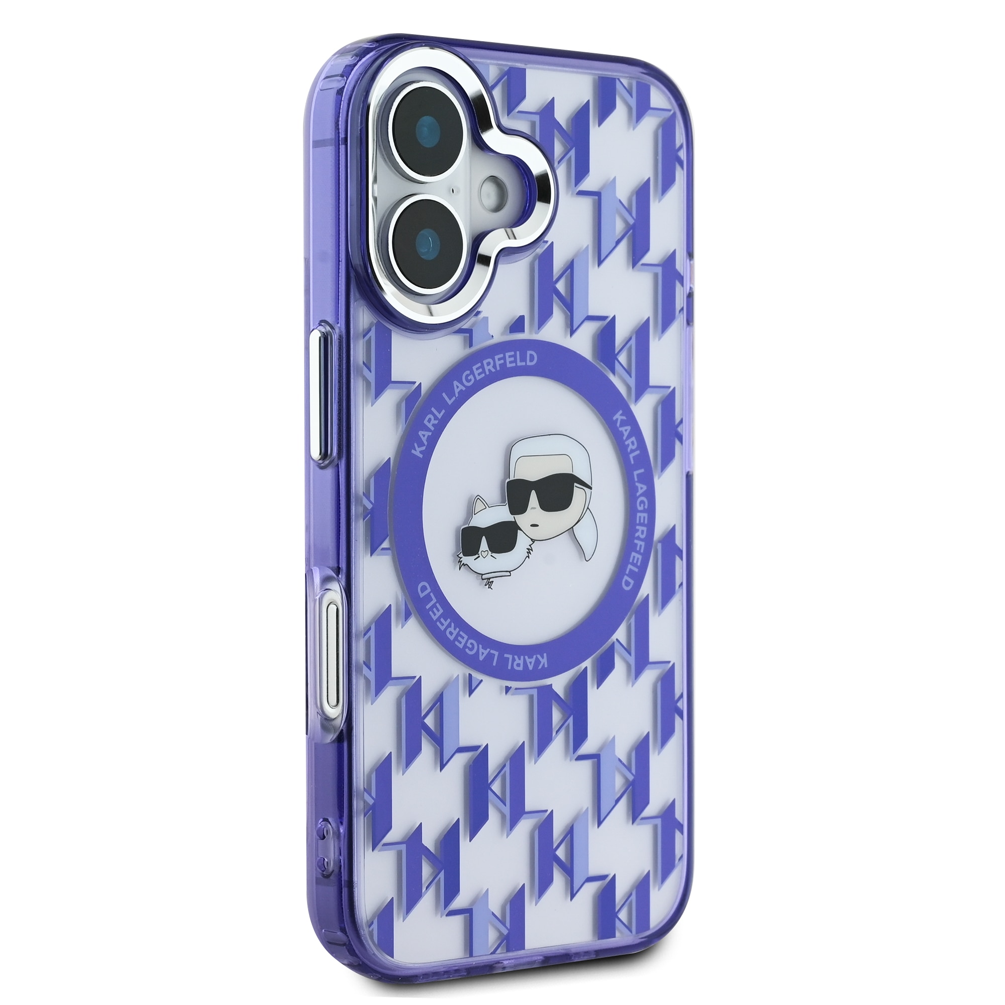 Husa de protectie Karl Lagerfeld IML Monogram K&CH Heads MagSafe pentru iPhone 16, Mov