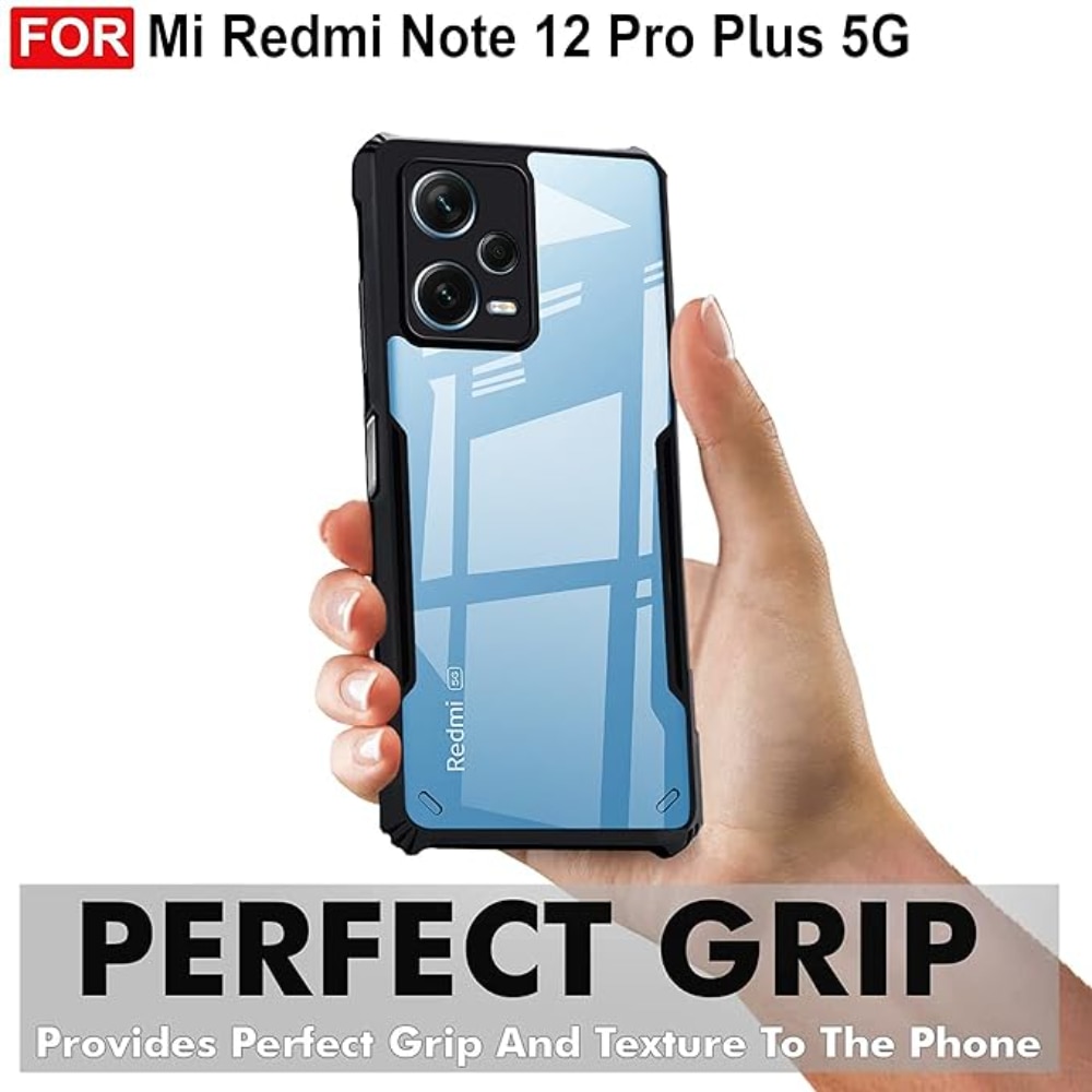 Husa Compatibil cu Telefon de Protectie Hybrid Armor GEO, Compatibila cu Xiaomi Redmi Note 12 Pro Plus, Negru/ Transparent