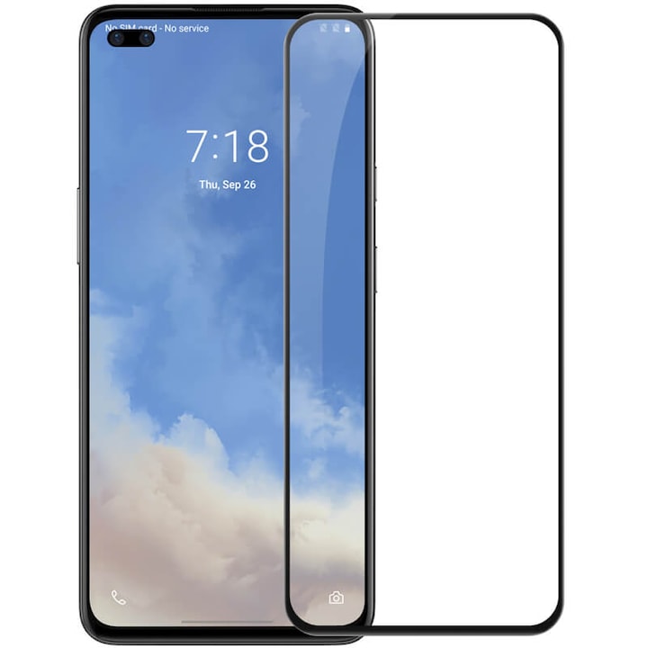 Folie de Sticla pentru OnePlus Nord, Full Glue, Full Cover, Negru