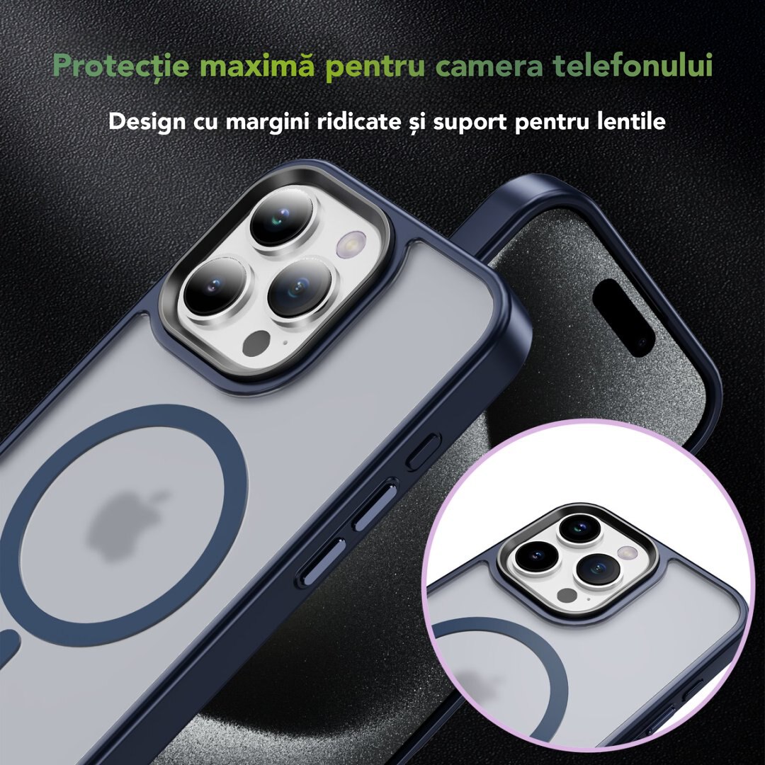 Husa pentru iPhone 16 Pro Max, Husa de Protectie, AIM TO POWER, Compatibila cu telefon Apple, MagSafe - Albastru