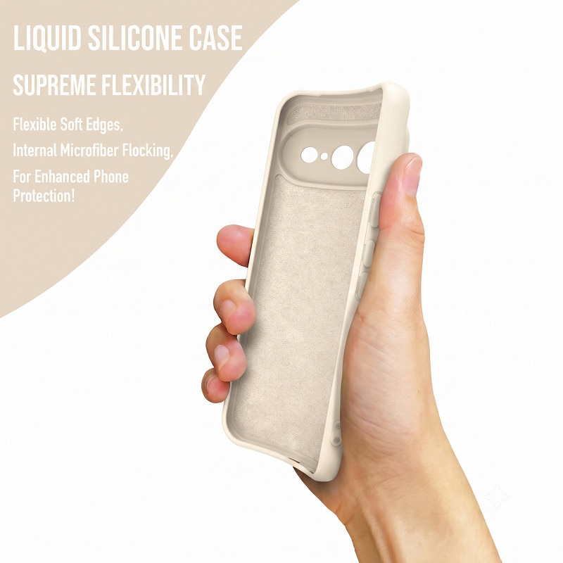 Husa pentru Google Pixel 11 PRO OEMG® Silicon case, protectie militara, interior din microfibra-BEJ