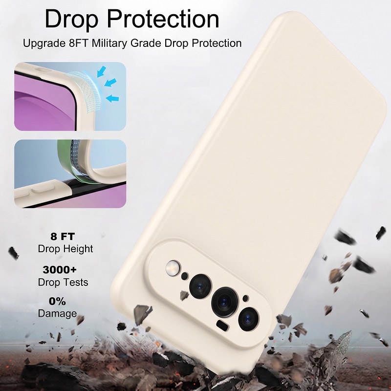 Husa pentru Google Pixel 11 PRO OEMG® Silicon case, protectie militara, interior din microfibra-BEJ