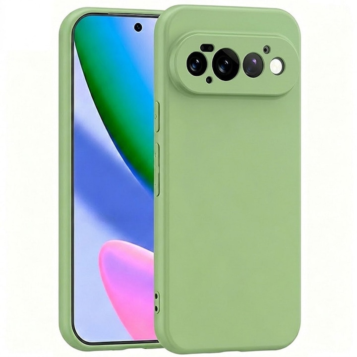 Husa pentru Google Pixel 11 PRO OEMG® Silicon case, protectie militara, interior din microfibra-Verde Pastel