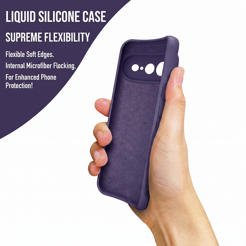 Husa pentru Google Pixel 11 PRO XL OEMG® Silicon case, protectie militara, interior din microfibra-Violet inchis