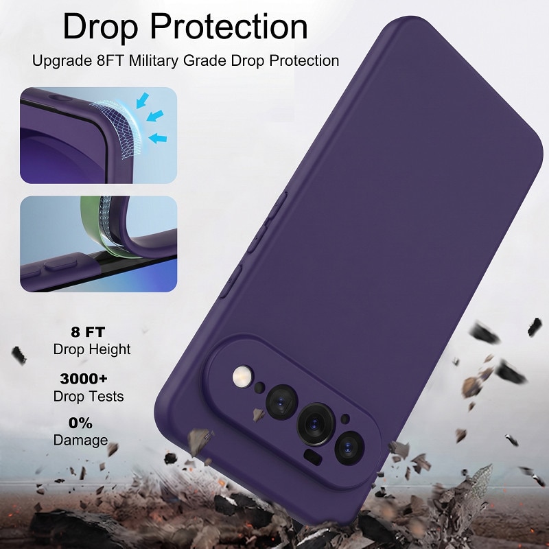 Husa pentru Google Pixel 11 PRO XL OEMG® Silicon case, protectie militara, interior din microfibra-Violet inchis