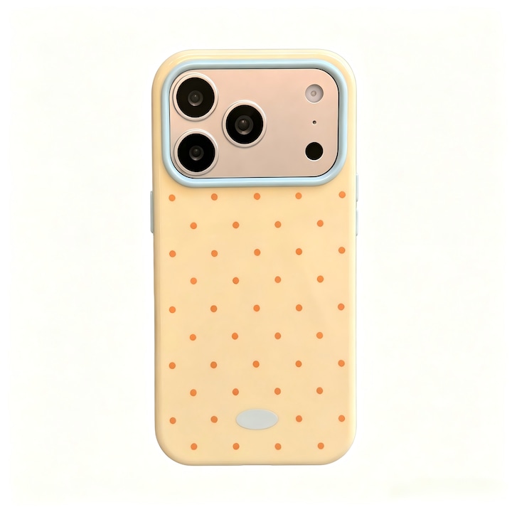 Husa telefon TPU, model buline retro si color-block, protectie soc, pentru iPhone 17 Pro Max
