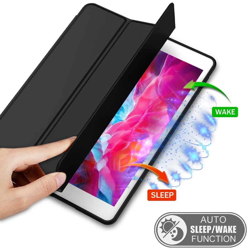 Husa tip Carte cu Suport Pix pentru Apple iPad Mini 4/5, Protectie completa, Pliabila, Negru
