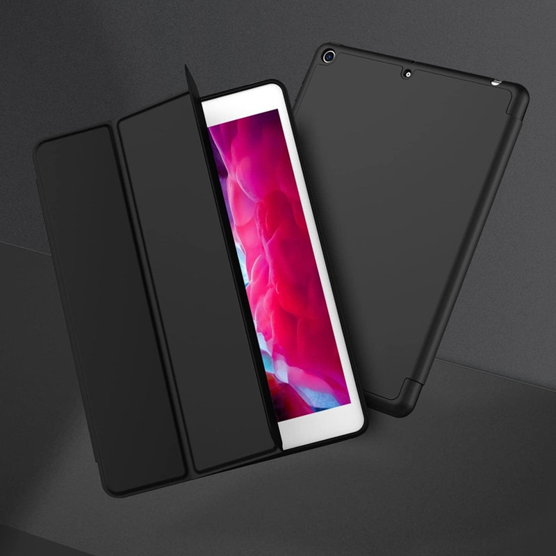 Husa tip Carte cu Suport Pix pentru Apple iPad Mini 4/5, Protectie completa, Pliabila, Negru