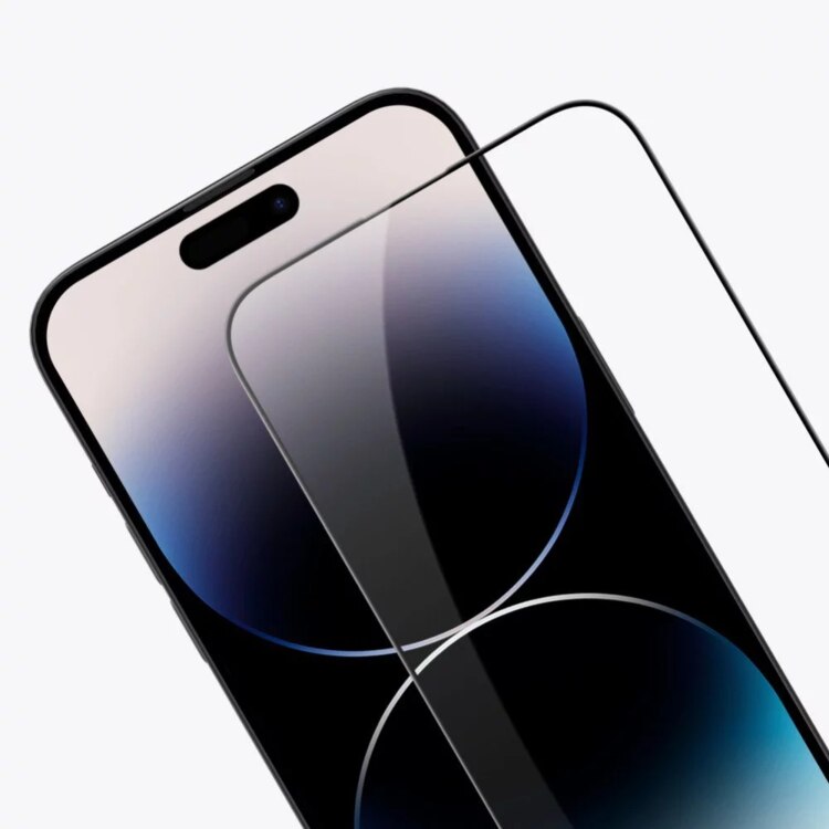 Folie Sticla Merkie®, Compatibil Apple iPhone 14 Pro, Protectie Profesionala Ecran 3D, Full Cover - Negru