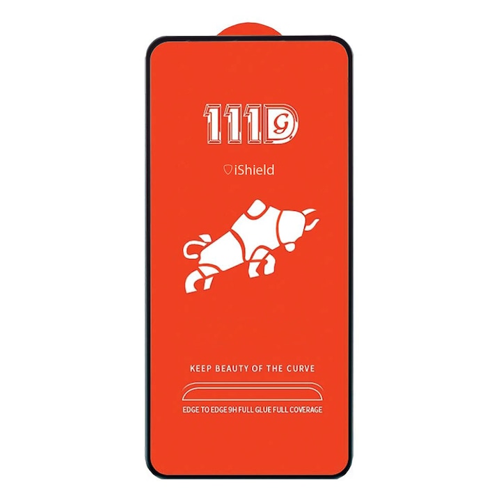Folie sticla pentru Xiaomi Redmi 9A - protectie ecran, Tempered Glass, acoperire si adeziv pe toata suprafata - iShield® 111D