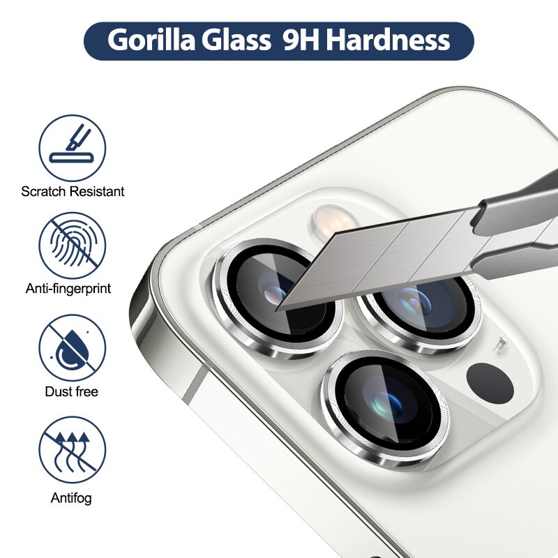 Set folii protectie camera, Mohave, Compatibil cu iPhone 14 Pro Max, Silver