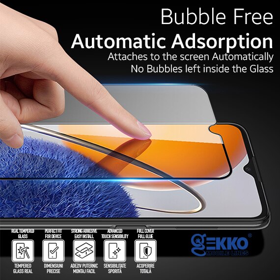 Folie sticla pentru Huawei nova Y61, Tempered Glass MAGIC 6D, Full Glue, protectie ecran, transparenta cu contur negru