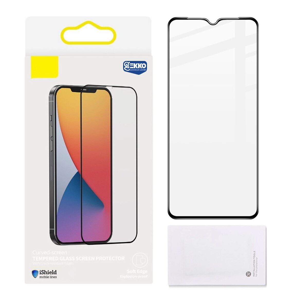 Folie sticla pentru Huawei nova Y61, Tempered Glass MAGIC 6D, Full Glue, protectie ecran, transparenta cu contur negru