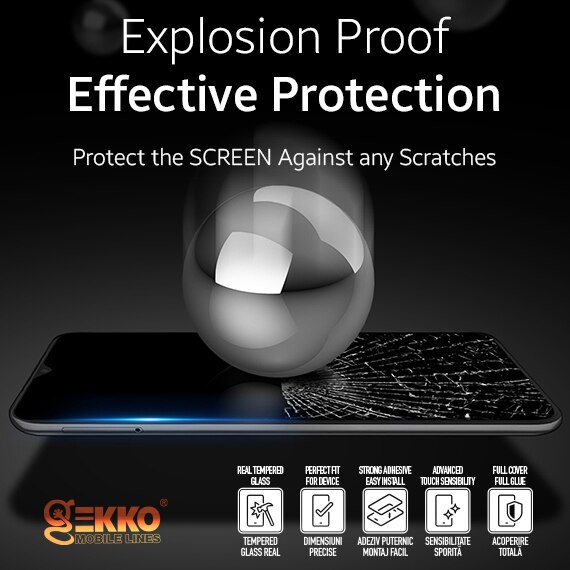 Folie sticla pentru Huawei nova Y61, Tempered Glass MAGIC 6D, Full Glue, protectie ecran, transparenta cu contur negru