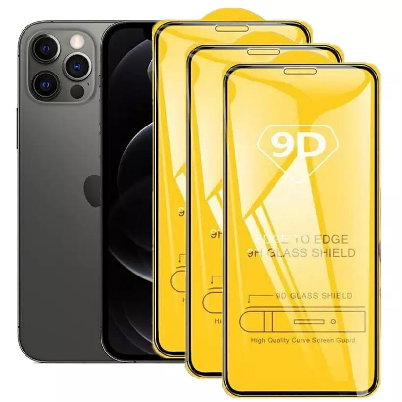 Set 3 Folii de Sticla 9D Compatibila iPhone 13, iPhone 13 Pro