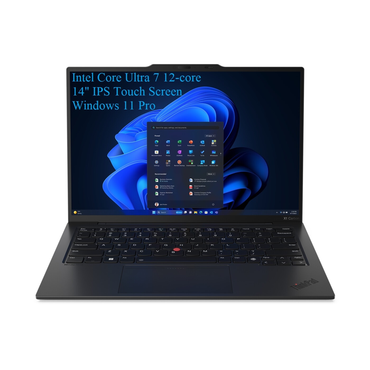 Laptop Lenovo ThinkPad X1 Carbon G12, 14" 1920x1200 IPS 400nits Touch Screen, Intel Core Ultra 7 165U 12-core, 16 GB DDR5, 2TB SSD m2 PCIe, Intel Graphics, Windows 11 Pro, Carbon, Aluminium Body 1.08 kg, Black