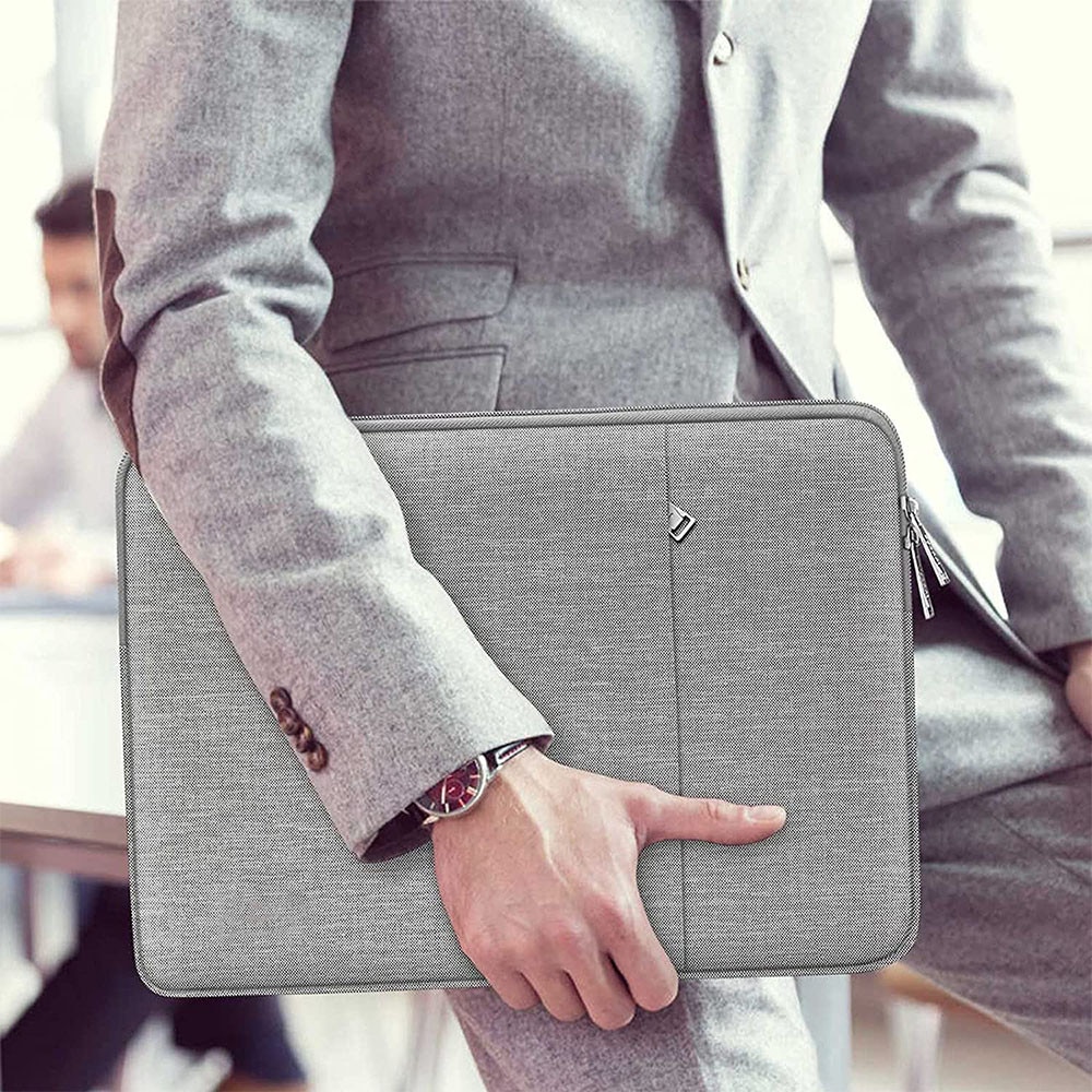 Husa pentru laptop, geanta de protectie pentru notebook din material textil hidrofug, geanta de transport pentru computer, geanta din fetru pentru notebook/tableta (gri inchis, 13, 3 inci)