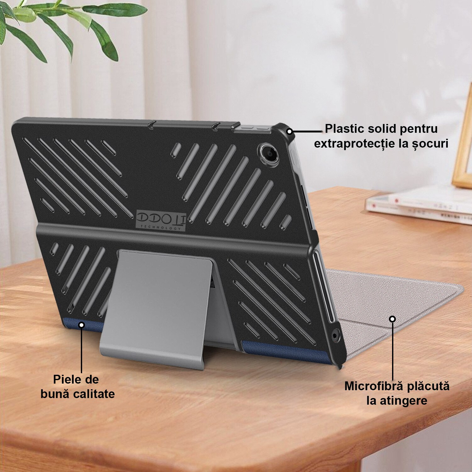 Husa pentru tableta Lenovo Tab Plus, 11.5 inch, gri, DDOLI