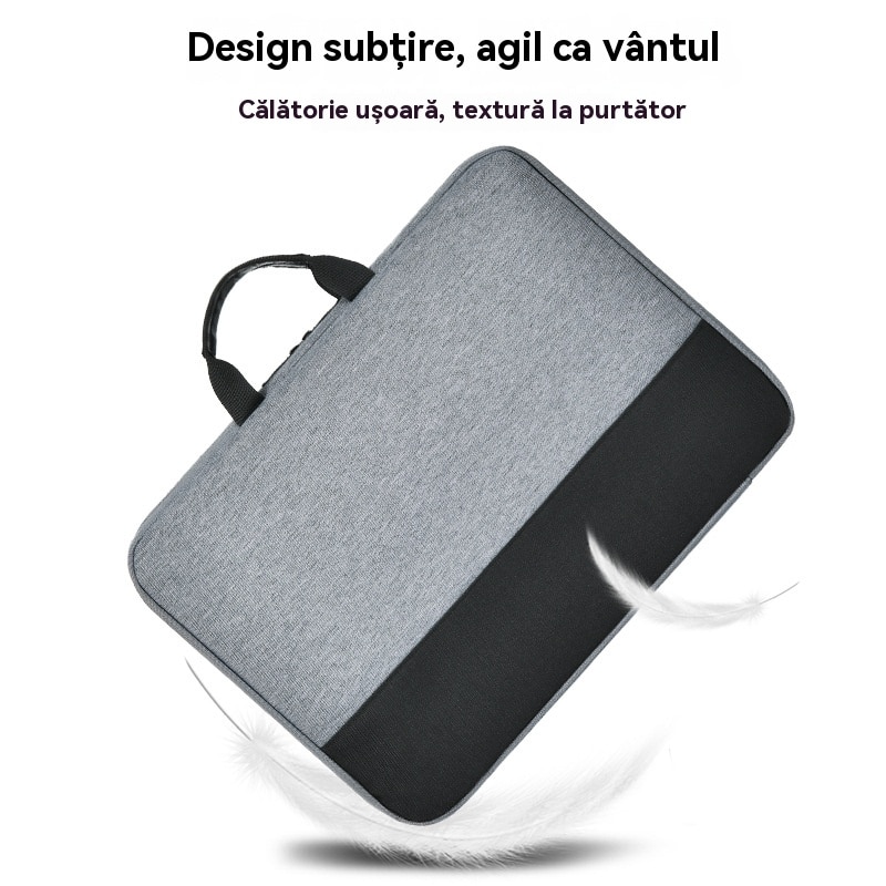Geanta Laptop Impermeabila cu Protectie 4 Straturi, Husa Slim Compatibila MacBook HP Dell Lenovo Asus, 14", Roz