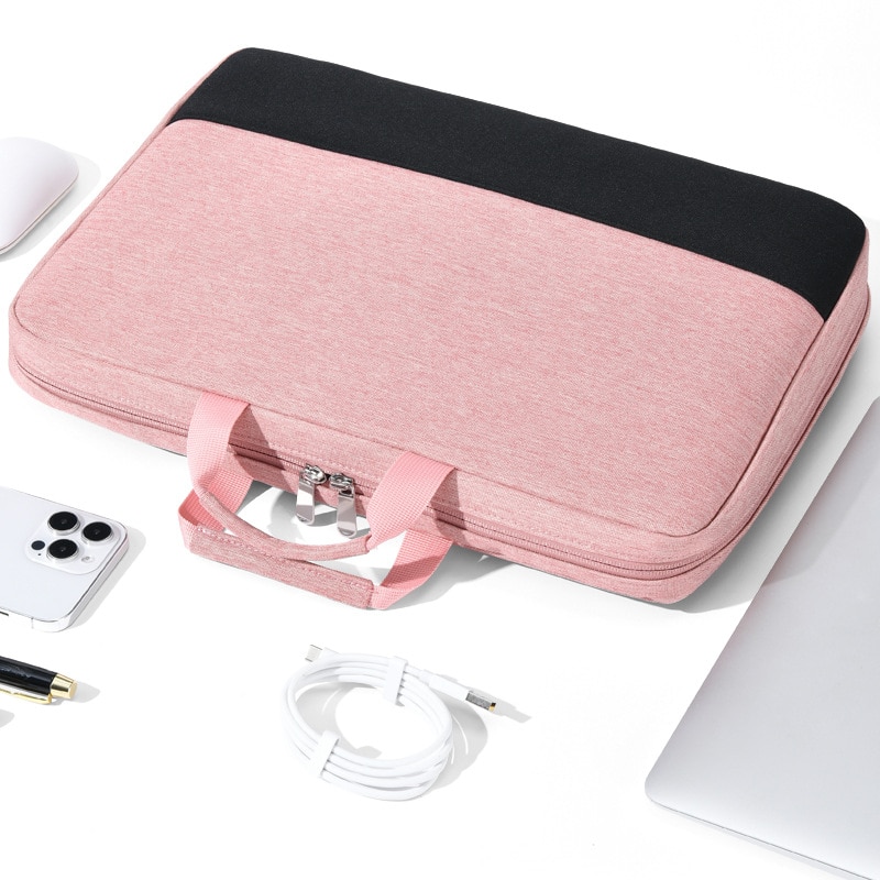 Geanta Laptop Impermeabila cu Protectie 4 Straturi, Husa Slim Compatibila MacBook HP Dell Lenovo Asus, 14", Roz