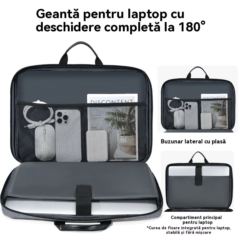 Geanta Laptop Impermeabila cu Protectie 4 Straturi, Husa Slim Compatibila MacBook HP Dell Lenovo Asus, 14", Roz