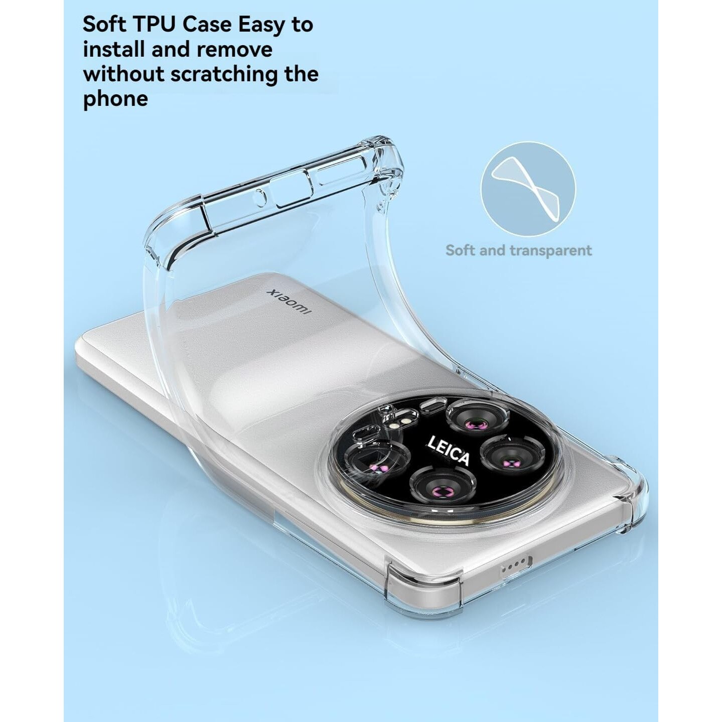 Husa protectie Mat-Tech compatibila cu Xiaomi 14 Ultra, Protectie Camera, Colturi anti-soc, Decupaje Precise, Rezistenta la impact, Margini ridicate pentru protectia ecranului, Transparenta